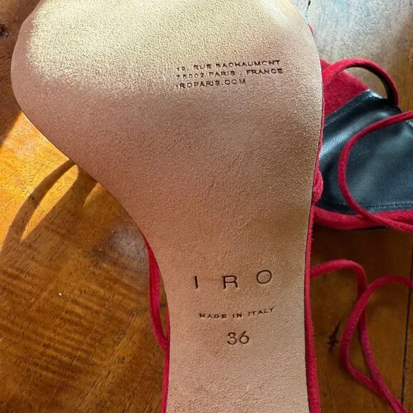 IRO Paris Fixa Pumps – Red Suede Lace-Up Heels (New in Box, Size 36 EU) - Picture 11 of 15